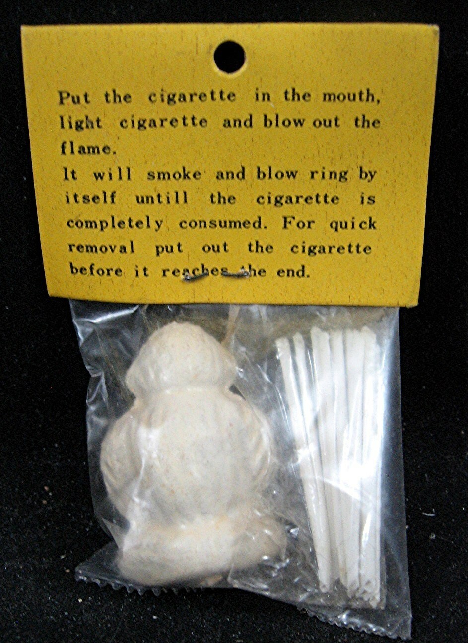 1950 Ace Smoking White Monkey Toy In Original Packaging Old Store Stock