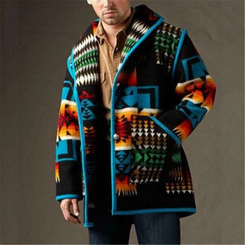 Mens Winter Warm Boho Thicken Hippie Outwear Jacket Festival Hippy Sweater Coat - Picture 6 of 18