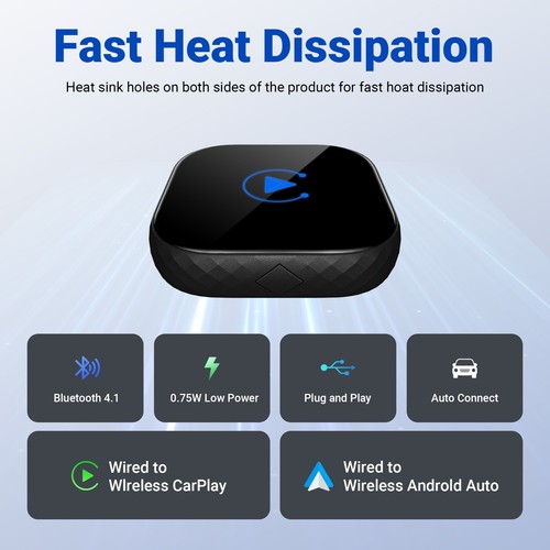 2in1 Wireless Apple CarPlay/ Wireless Android Auto Adapter Adapter,USB plug&play - Bild 4 von 11
