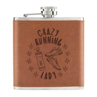 Crazy Laufen Lady Stars 170Ml Pu-Leder Flachmann Hellbraun Mum Muttertag LäUfer
