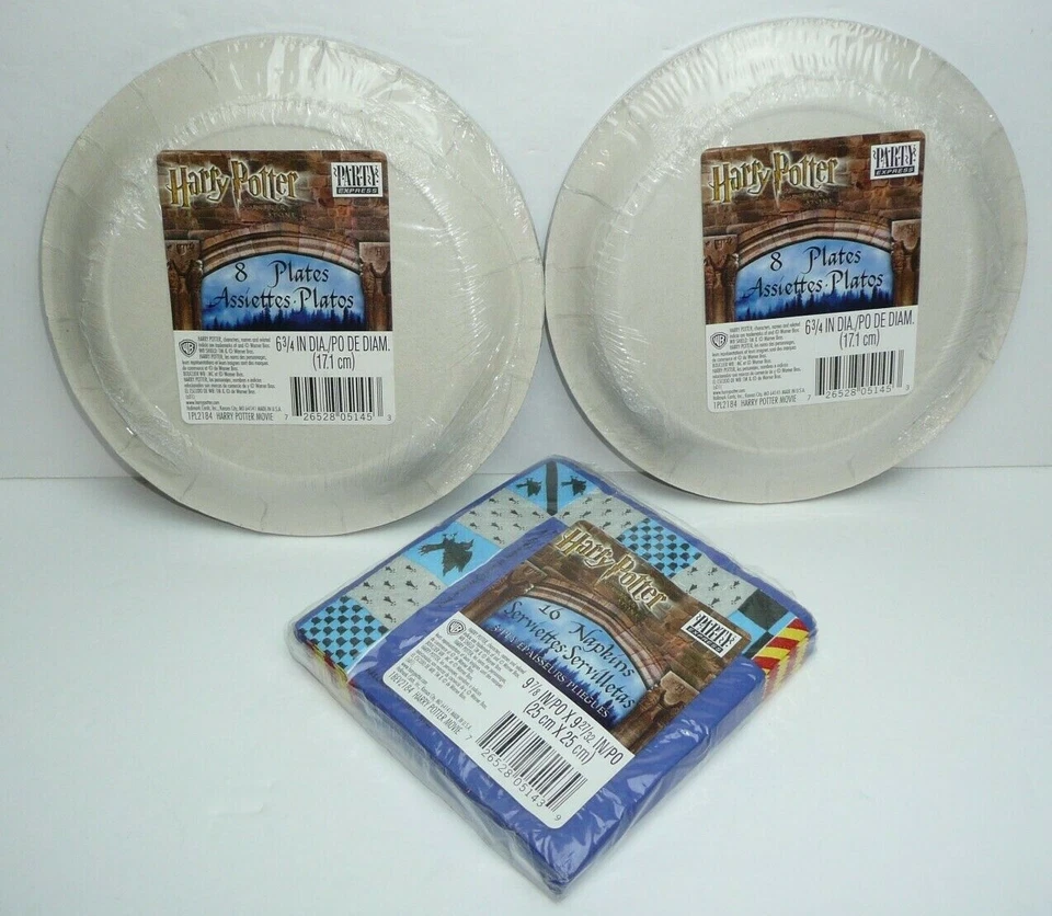 Servilleta Harry Potter + Pequeño Plato de Papel Lote - Gryffindor Slytherin Mini Fiesta Foto 2 de 3