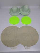 Dynamo Air Hockey Mallets and 2 Large Pucks with Sanding Discs