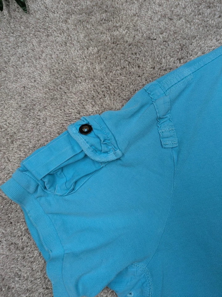 Camisa Polo Ralph Lauren Para Hombres XL Extra Grande Ajuste Personalizado Manga Bolsillo Tejido Azul Foto 3 de 4