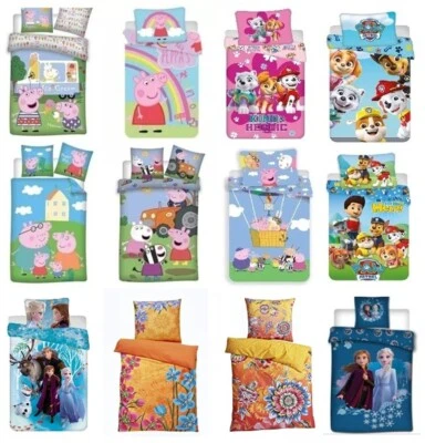 Peppa Pig Paw Patrol Frozen Eiskönigin Bettwäsche Kinder u. Erwachsene