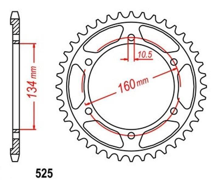 Pignon 42 Z pas 50 anti-usure pour réparer la transmission CBR 600 F