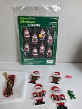 Christmas by Bucilla 32269 Set of 4 Jeweled Ornaments "Santa's Surprises"