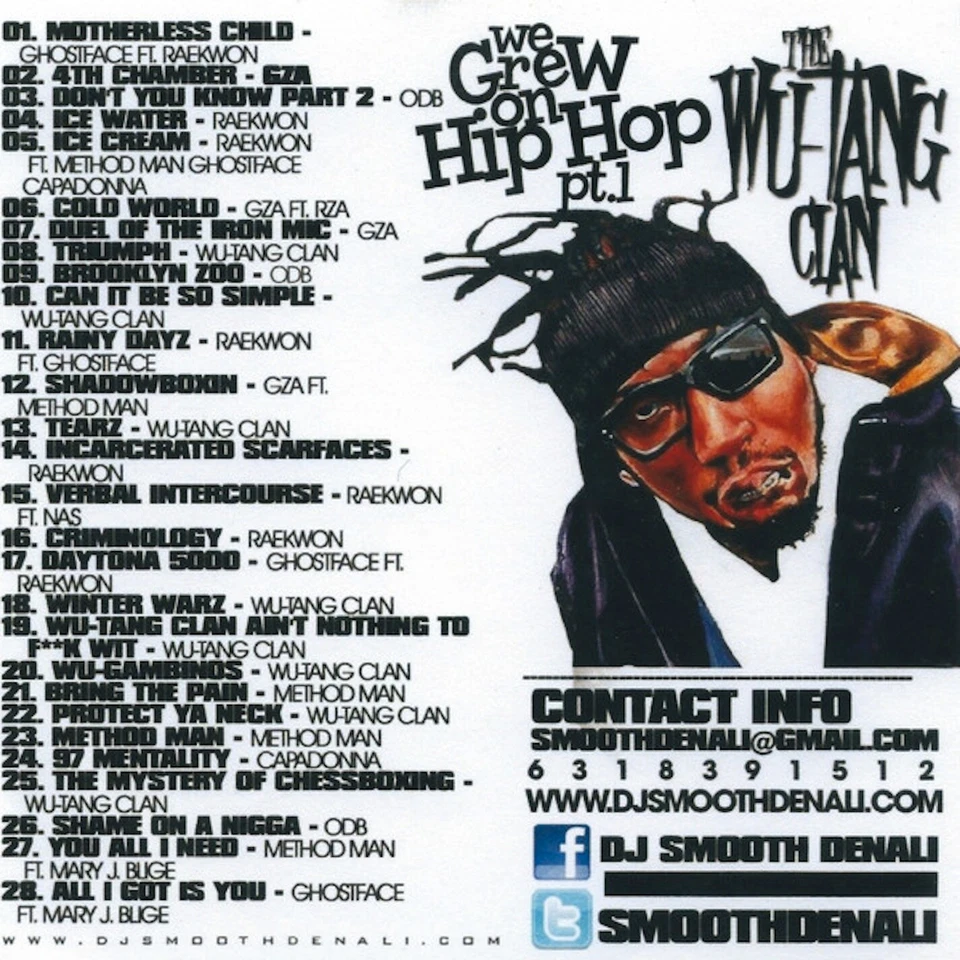 DJ SMOOTH DENALI - WE GREW UP ON HIP HOP PT. 1 - HIP HOP NYC MIXTAPE MIX CD - Image 2 of 2