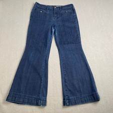Pilcro Anthropologie Women  s size 32 Blue Hippie Denim Superscript Flared Jeans