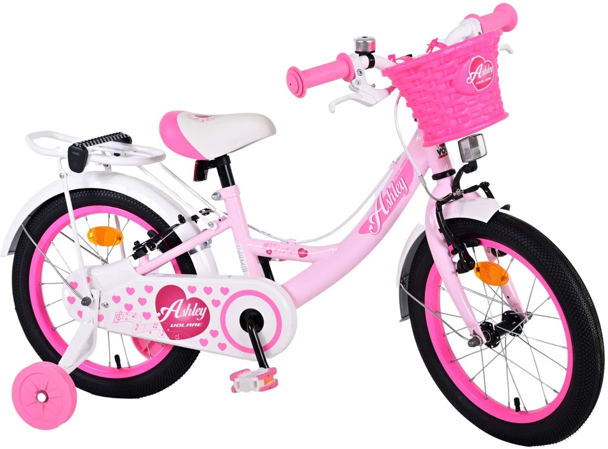 Ashley 16 Pulgadas Bicicleta Niño Rosa 4-6 Años Handbremsen Ruedines Bike