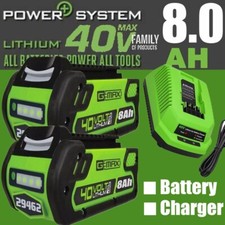 8.0Ah For Greenworks 40V G-MAX Battery Lithium 29472 29462 29252 20202 / Charger