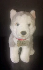 FAO Swartz Realistic Husky Plush Puppy Dog Wolf Malamute 10"