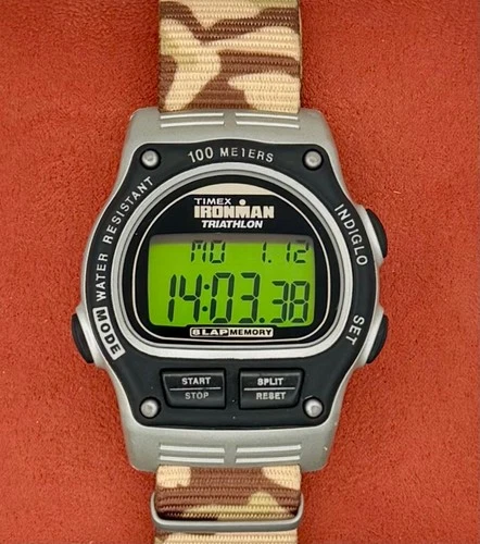 Vintage Timex Ironman 8 Lap Digital Alarm/Chronograph Men's Watch 38mm