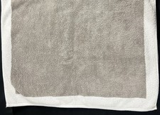 2 Hotel Collection Bath Towels Beige  White Color Block 50" x 31"