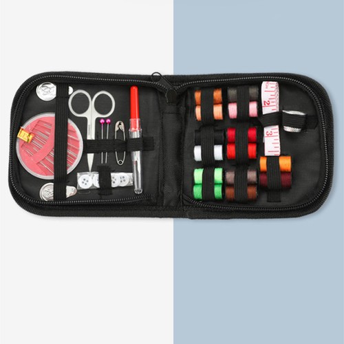 Bolsa de costura portátil agujas kit de costura manual kits de viaje tijeras - Imagen 8 de 12