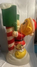 Vintage Santa's Elf Mailbox Post Lighted Christmas Blow Mold 34" by General Foam