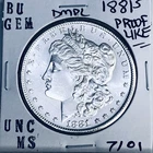 1881 S BU GEM MORGAN SILVER DOLLAR UNC MS+++ U.S. MINT RARE COIN 7101