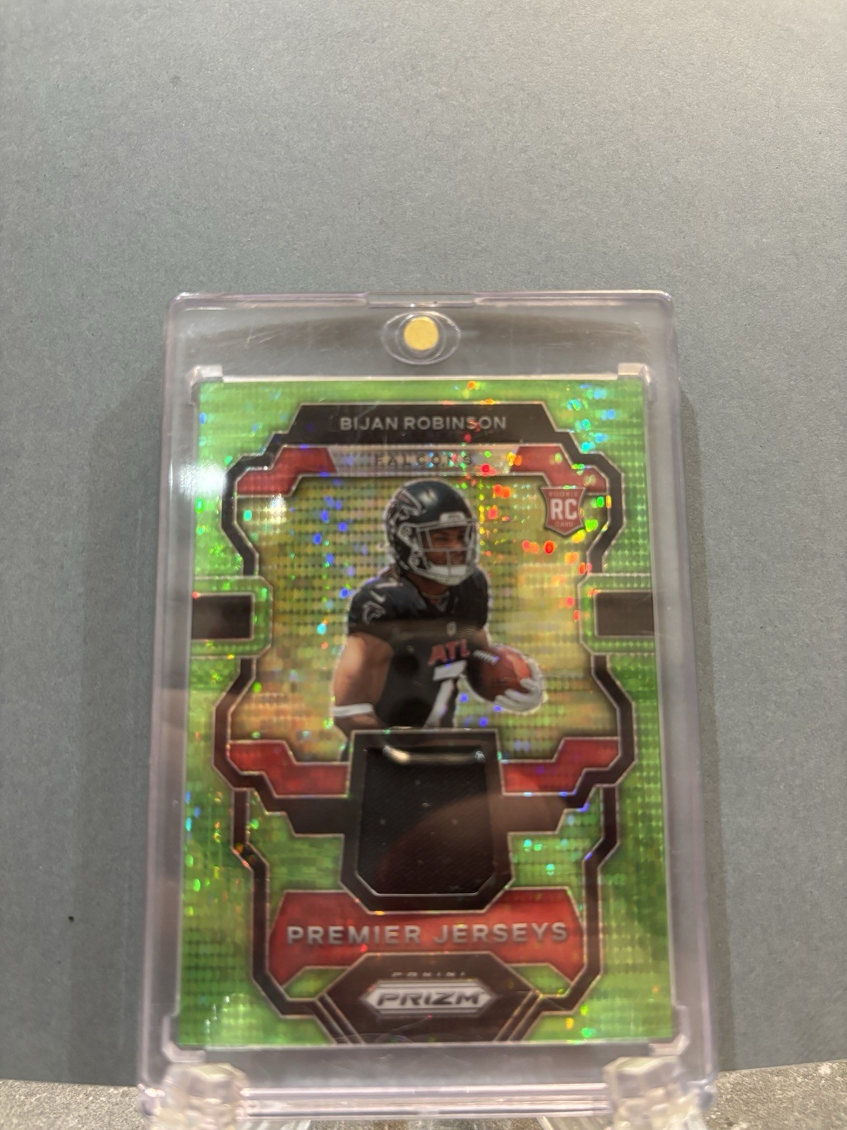 2023 Panini Prizm - Premier Jerseys Bijan Robinson #PJ-BR Neon Green Pulsar RC