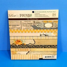 2011 RARE MY MIND'S EYE "SUNSHINE 6x6 CARDSTOCK PAD" LOST & FOUND SCRAPBOOK #4