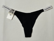 Womens Calvin Klein Bikini Thong Underwear M Modern Logo Black QD5157