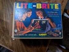 Two 1967 Hasbro Vintage Original Light Brights with pegs and screens