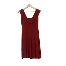 Calvin Klein Red Sleeveless Jewel Neck Midi Fit Flare Dress Size 6