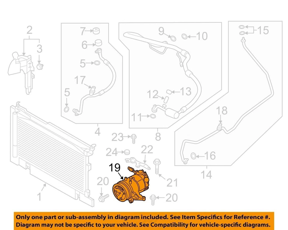 AC Compressor Fits 19-24 FORESTER 6836091 - Image 3 of 4