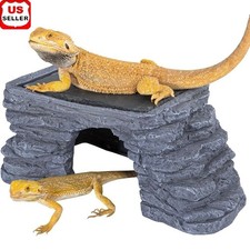 Bearded Dragon Basking Platform Reptile Rock Hide Cave Natural Habitat Climbing