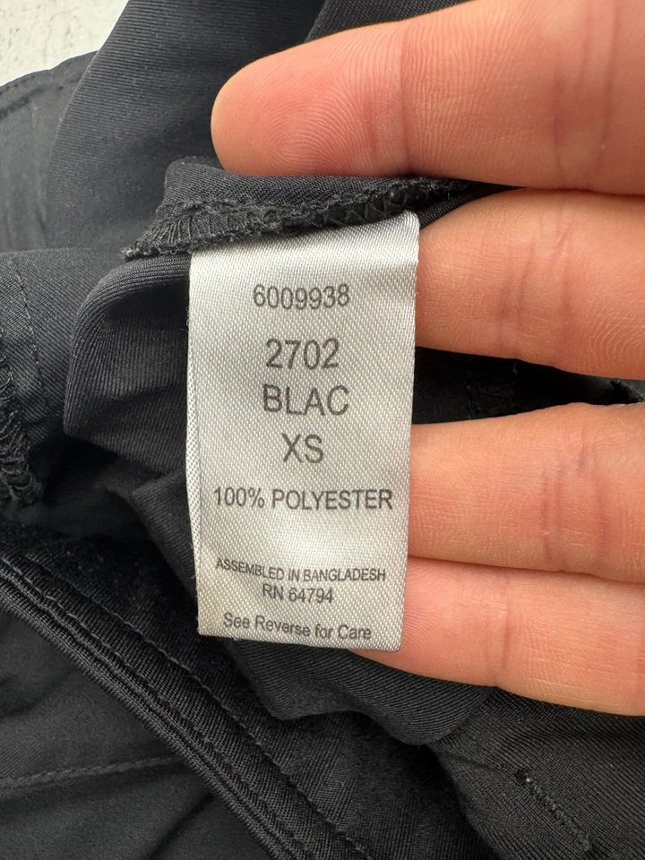 Pantalones Exfoliantes Med Couture Negro Sólido Cordón Cintura Mujer Talla XS Foto 4 de 4