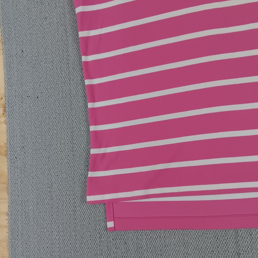 Polo Ralph Lauren vintage camicia uomo grande rosa bianco a righe giallo logo pony