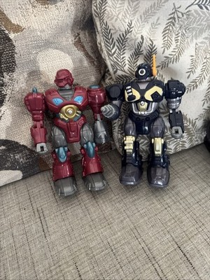 Hap-P-Kid Toy Robot Action Figures Red Black Collectible Sound Walking Works 7''