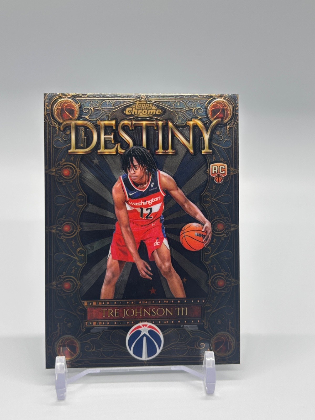 Tre Johnson III 2025-26 Topps Chrome Destiny #D-6 Rookie RC Wizards