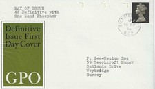 1968 (16 September) 4d Definative Phosphor First Day Cover Cat £25