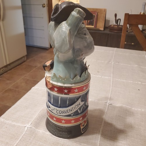 Vintage 1976 Jim Beam Republican Decanter Empty Elephant With Foam Hat - Bild 6 von 11