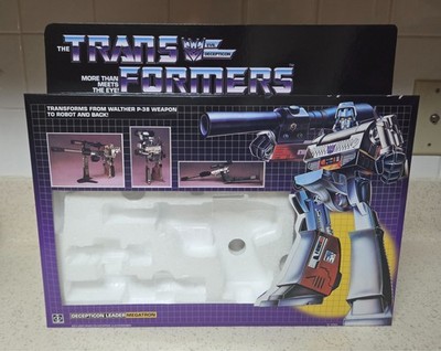 TRANSFORMERS G1 DECEPTICON MEGATRON BOX & FOAM NEW IN US VERY RARE!