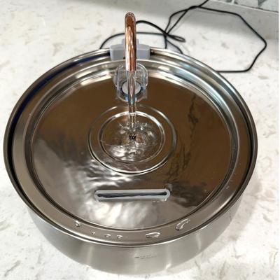 #ad KittySpout Stainless Steel Cat Water Fountain 4L 135oz Silent Pump EUC no flaws $37.40