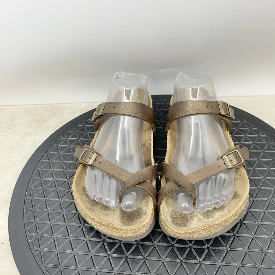 Sandalias Birkenstock Mayari Mujer 40 Talla 9 9.5 Zapatos Cuero Marrón Chanclas Foto 3 de 4