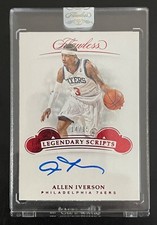 2018 19 Panini Flawless Allen Iverson Legendary Scripts Auto 14/15 LS-AIV