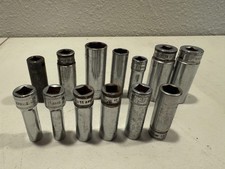 SNAP-ON TOOLS 3/8" Drive 6- & 12-Point SAE Deep Socket Set USA 13pcs