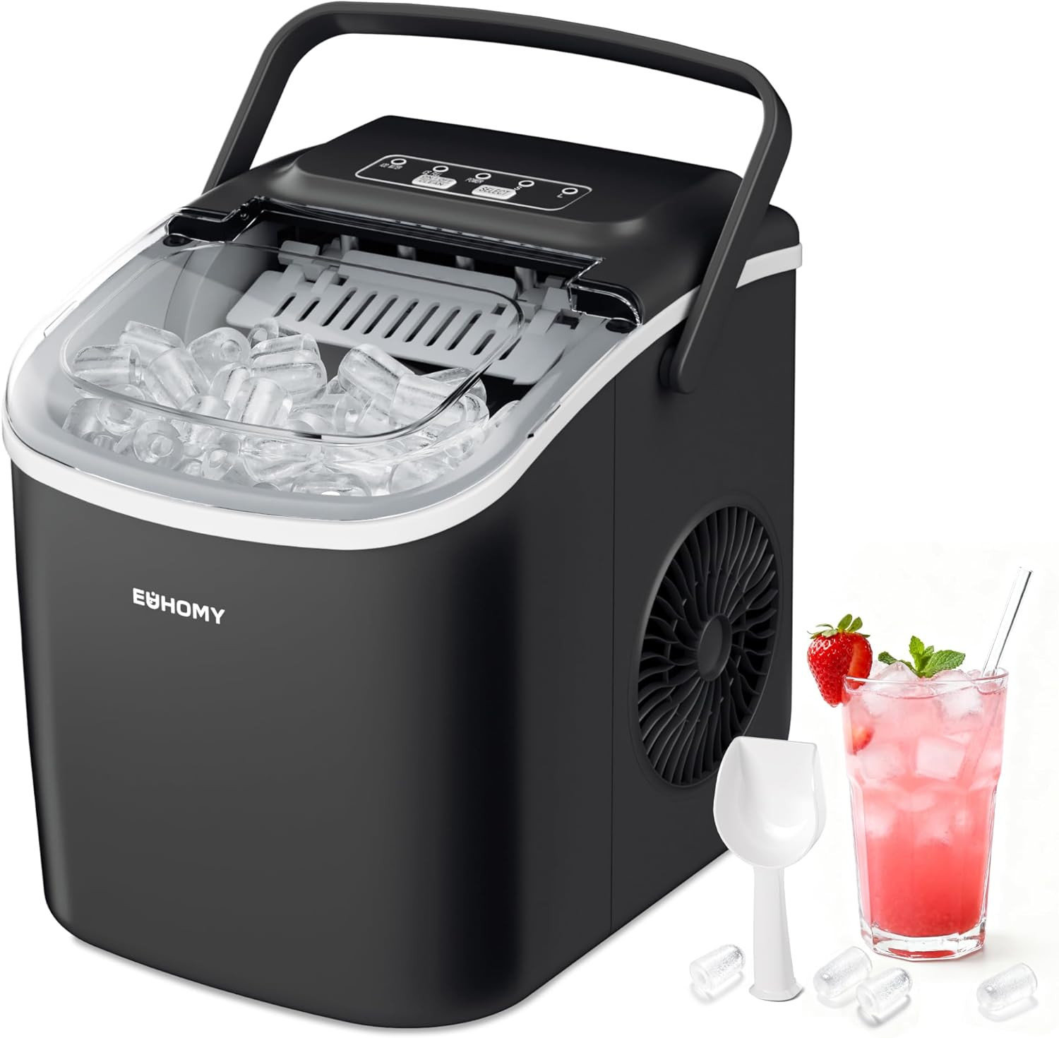 Fabbricatore Ghiaccio Casa 12kg Professionale: Cubetti Crystal 9 pezzi