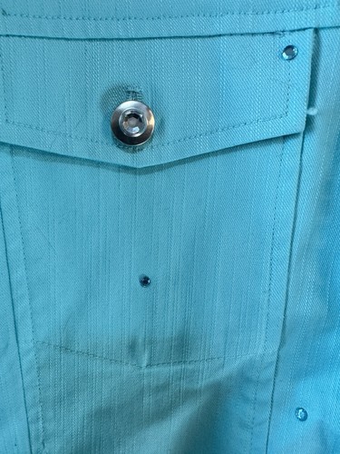 Quacker Factory Jeweled Denim Jacket Women's Sz M Rhinestone Buttons NWT + Shirt - Picture 6 of 19