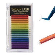 SAIGON LASH Eyelash Extensions, Mink Lash, 1 count (Pack of 1), Rainbow