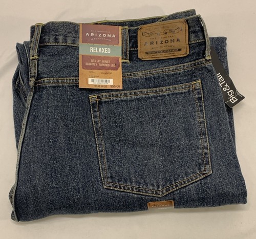 Neu mit Etikett Arizona Jean Co dunkelblau lockere Passform Denim Big & Tall 46 x 32 UVP $ 55