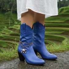 Women Rose Gold Metal Boot Chain Bracelet Shoe Skull Charm Bronze Color PAIR