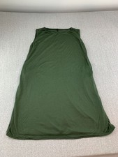 Minimalist Modern Sleeveless A-line Dress Womens XL Green Pockets Comfy Casual