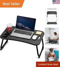 Escritorio Cama Portátil, Escritorio Regazo Plegable, Mesa Regazo Portátil, Soporte para Portátil con Taza...