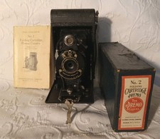 Vintage Kodak No. 2 Folding Cartridge Premo Camera Booklet Box 1924-30
