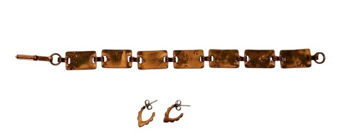 Vintage Copper Bracelet & Earring Set Native Indigenous Mythical Thunderbird - Picture 1 of 5