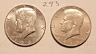 KENNEDY HALF DOLLAR, 1967-P, 1968-D, 40% SILVER,---293