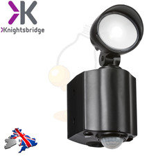MLA Knightsbridge Single LED Security Spotlight with Adjustable PIR Sensor IP44