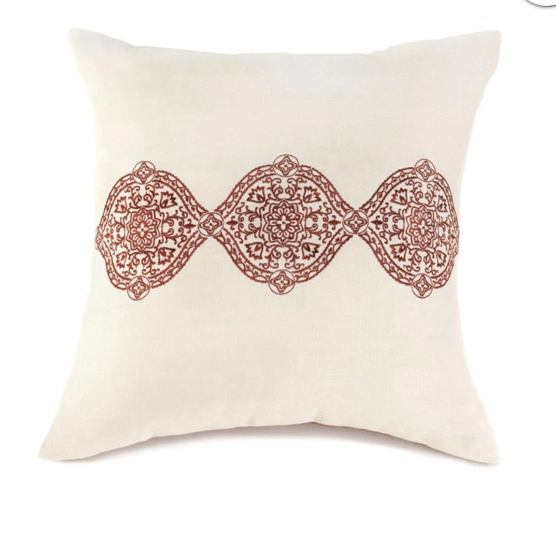 ECRU AND SPICE THROW PILLOW- Set Of 2 - 18” X 18”